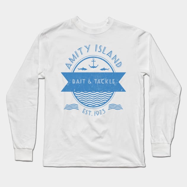 Amity Island Bait Long Sleeve T-Shirt by Beni-Shoga-Ink